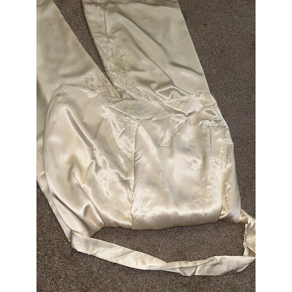 Lauren Ralph‎ Lauren Silk Ivory White Wide Leg Pants With Sash 16 - Picture 7 of 9